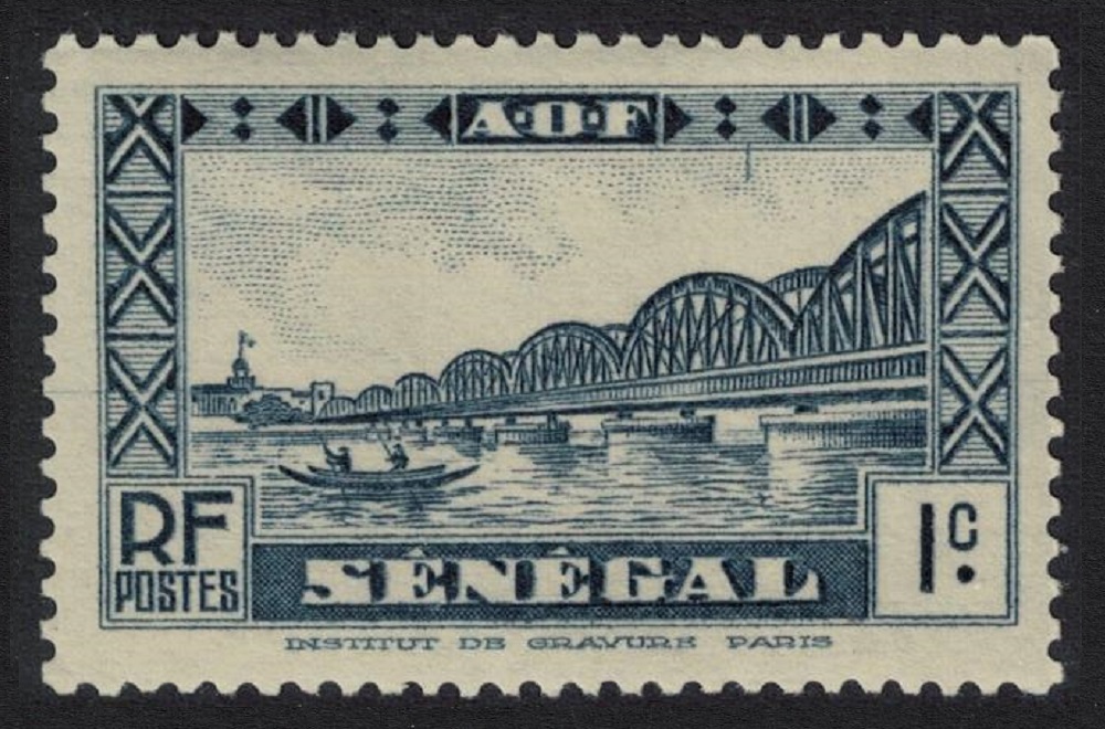 Senegal Faidherbe Bridge Boat Dakar 1c 1935 MNH SG#139 Sc#142