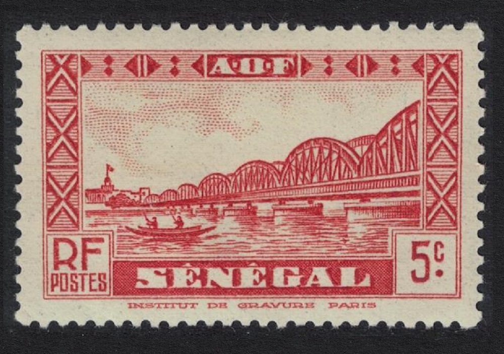 Senegal Faidherbe Bridge Boat Dakar 5c 1935 MNH SG#143 Sc#146