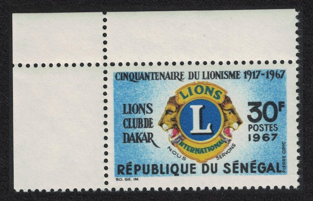 Senegal 50th Anniversary of Lions International Corner 1967 MNH SG#353