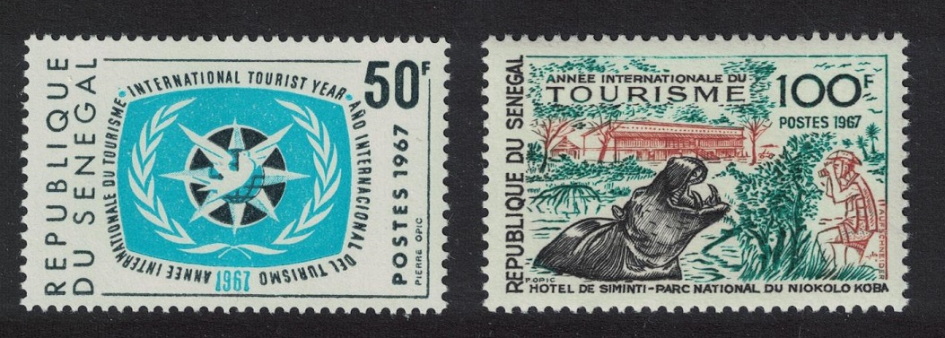 Senegal Hippo International Tourist Year 2v 1967 MNH SG#361-362