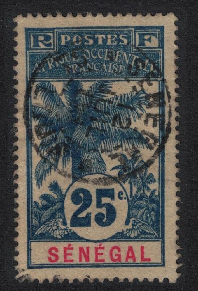 Senegal Palms and Balay key-types inscr &#39;SENEGAL&#39; 25c 1906 Canc SG#40 Sc#64