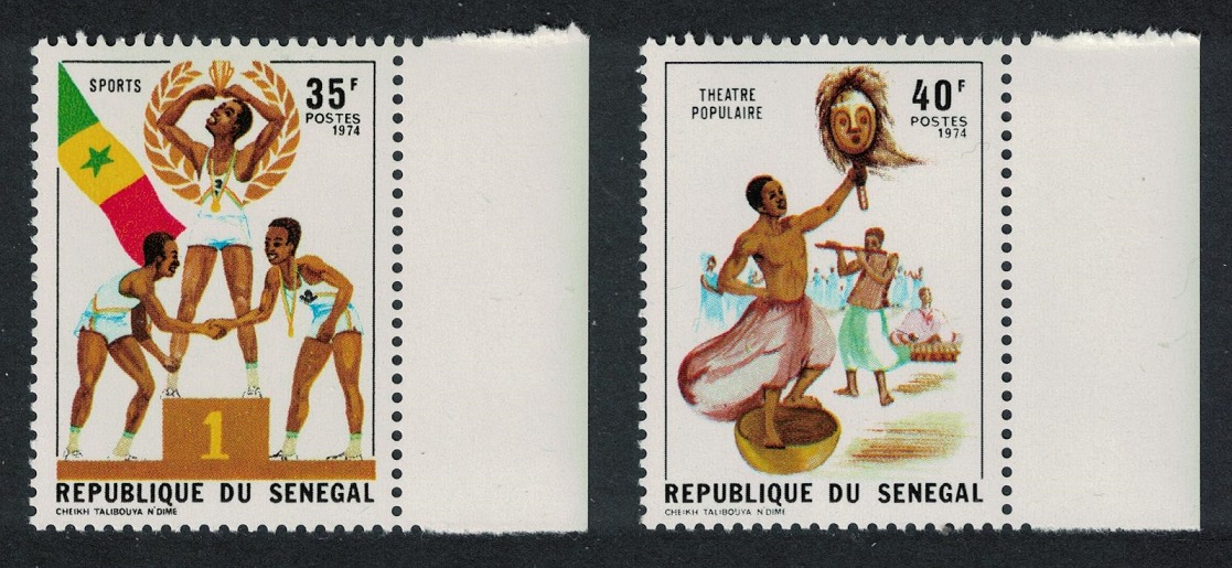 Senegal Dance Music Sport National Youth Week 2v 1974 MNH SG#553-554