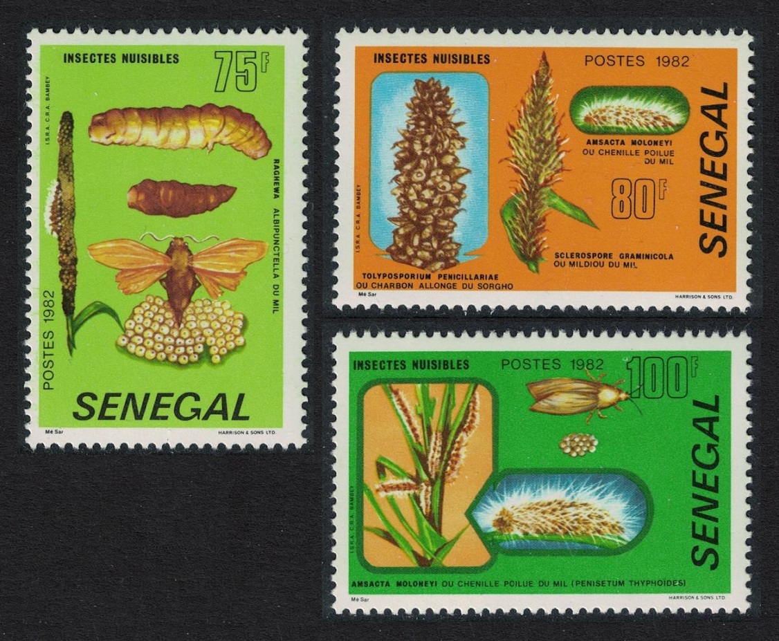 Senegal Harmful Insects 3v 1982 MNH SG#748-750 MI#767-769