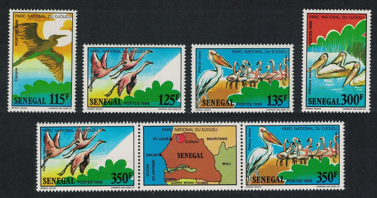 Senegal Birds Djoudj National Park 6v 1987 MNH SG#920-925 MI#948-953