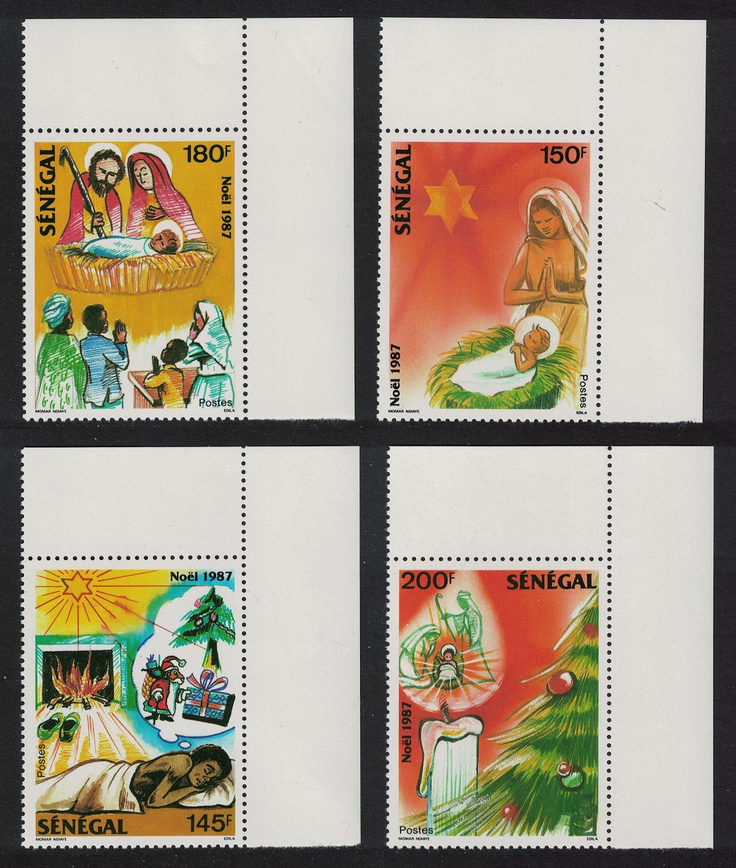 Senegal Christmas 4v Corners 1987 MNH SG#926-929