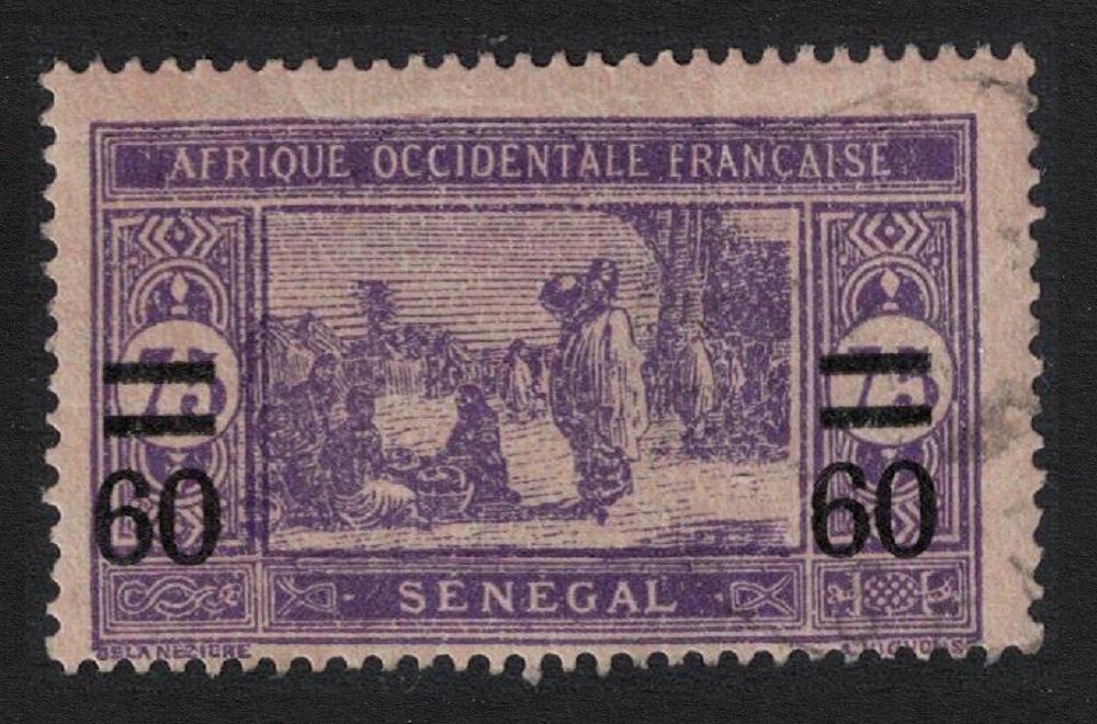 Senegal Market 75c Overprint 60c 1922 MH SG#99