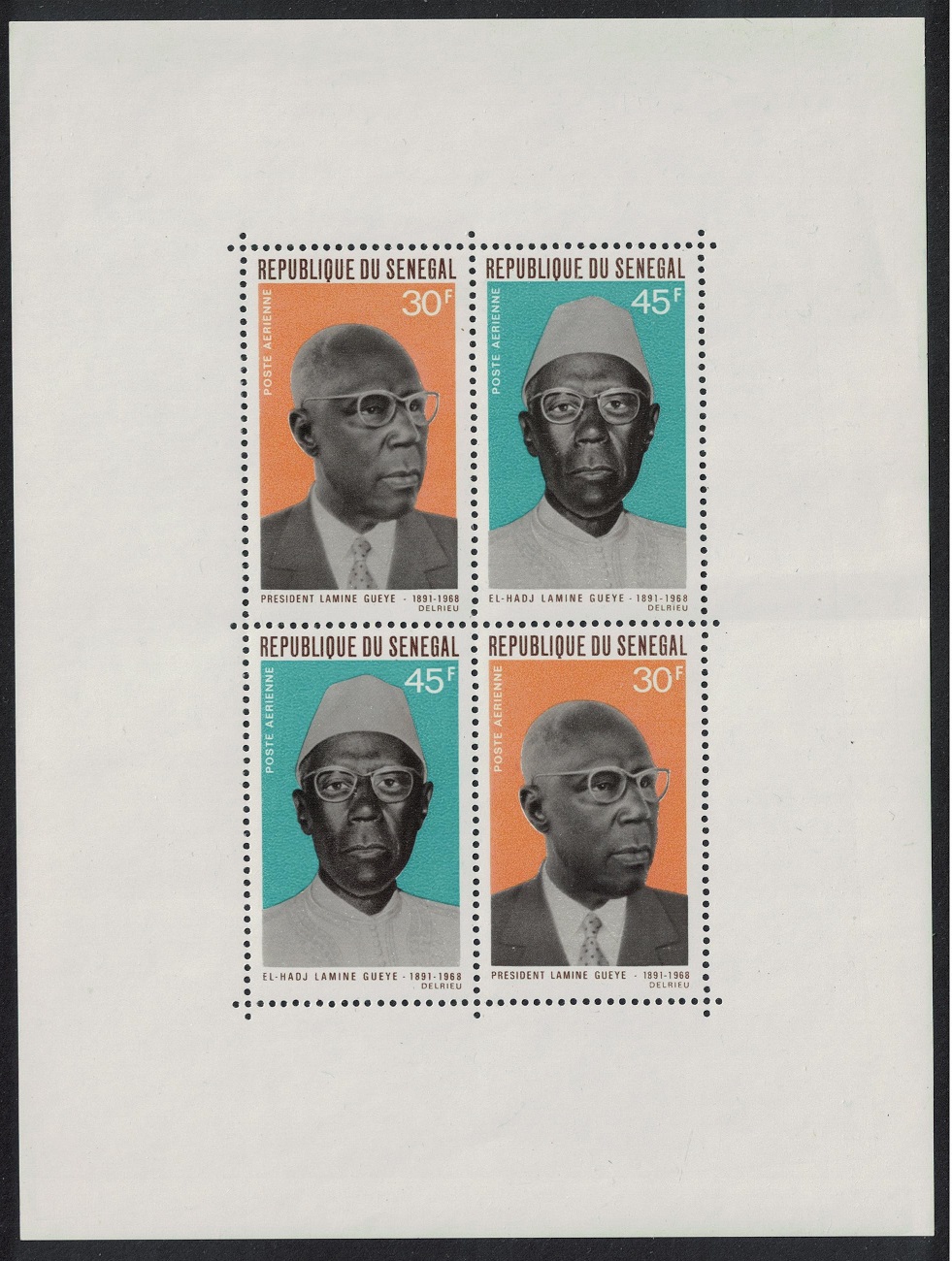 Senegal President Gueye Memorial MS Def 1969 MNH SG#MS400