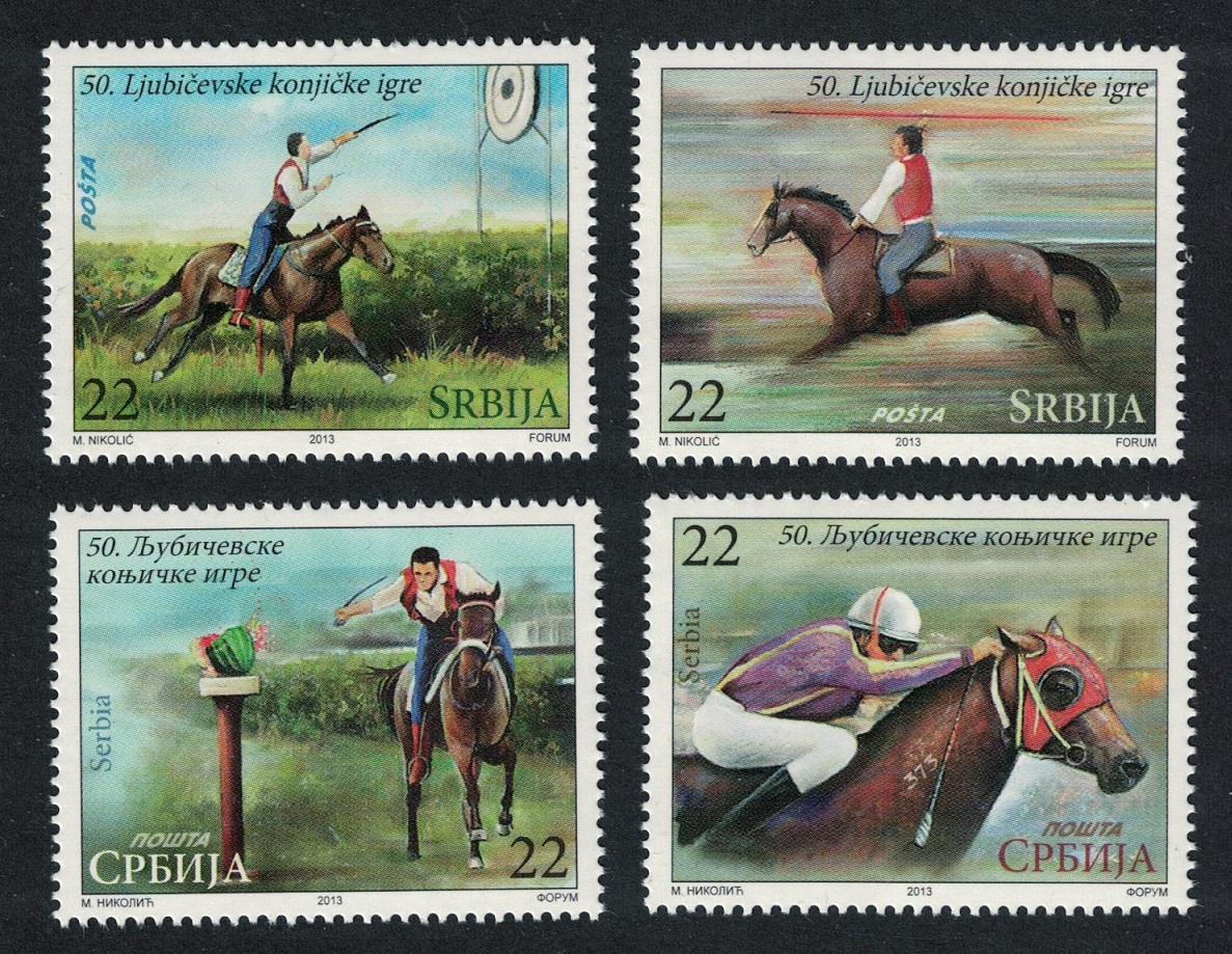 Serbia Ljubicevo Equestrian Games 4v 2013 MNH SG#629-632