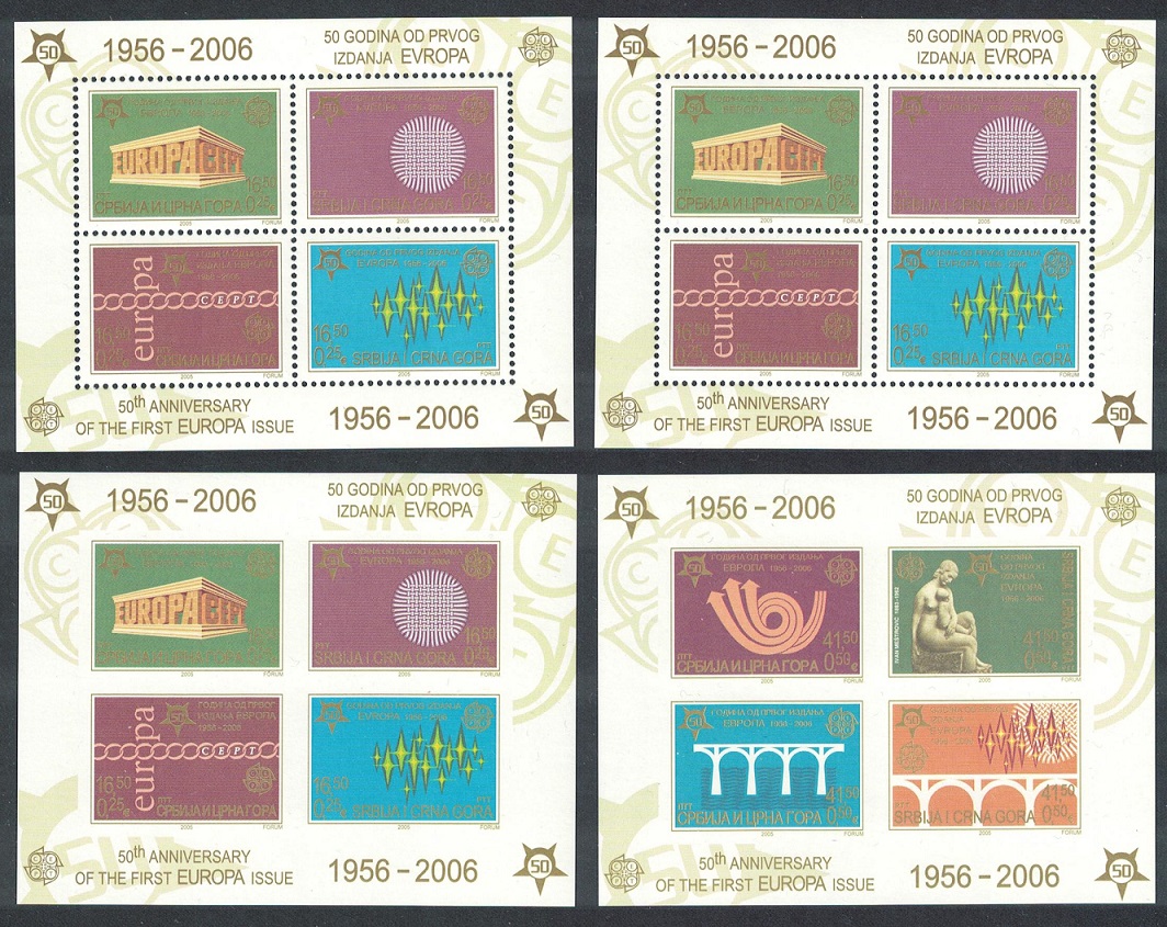 Serbia Europa CEPT stamps 4 MSs 2005 MNH SG#MS140