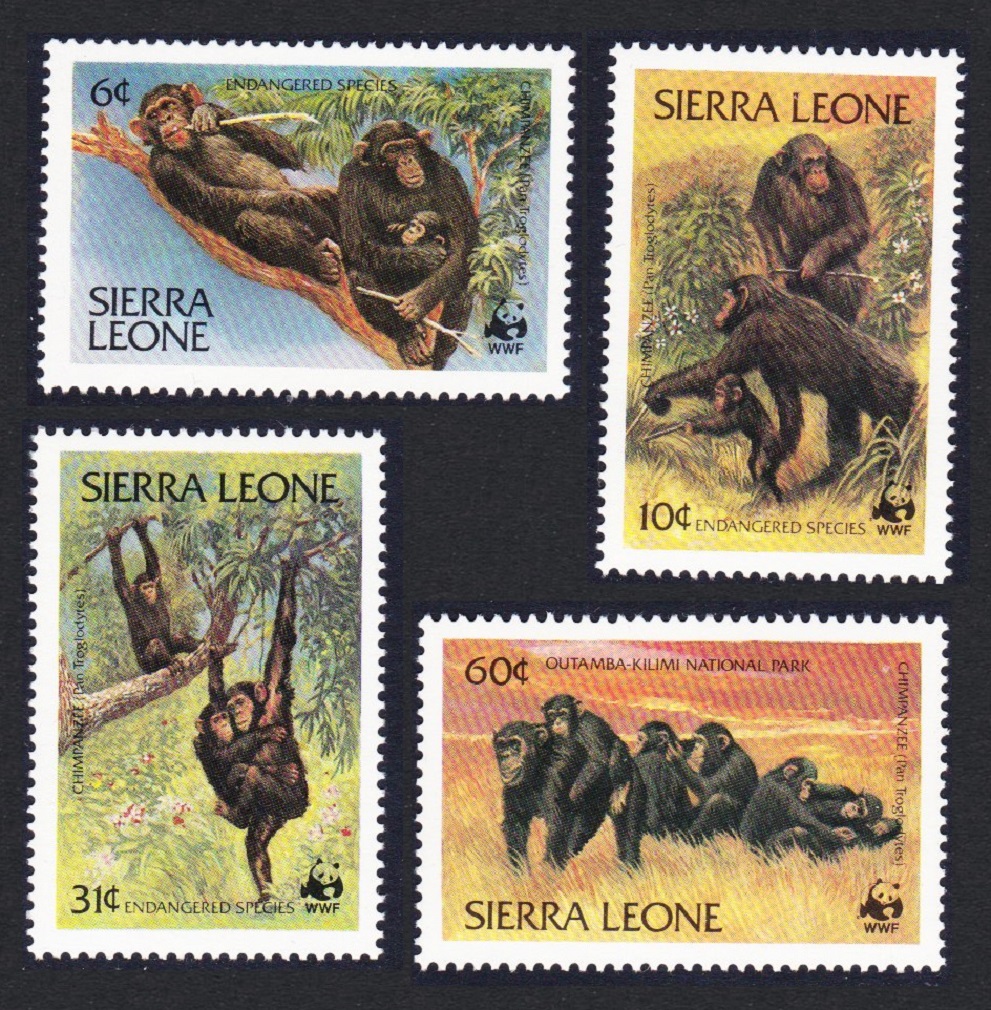 Sierra Leone WWF Chimpanzee 4v 1983 MNH SG#745-748 MI#713-716 Sc#586-589