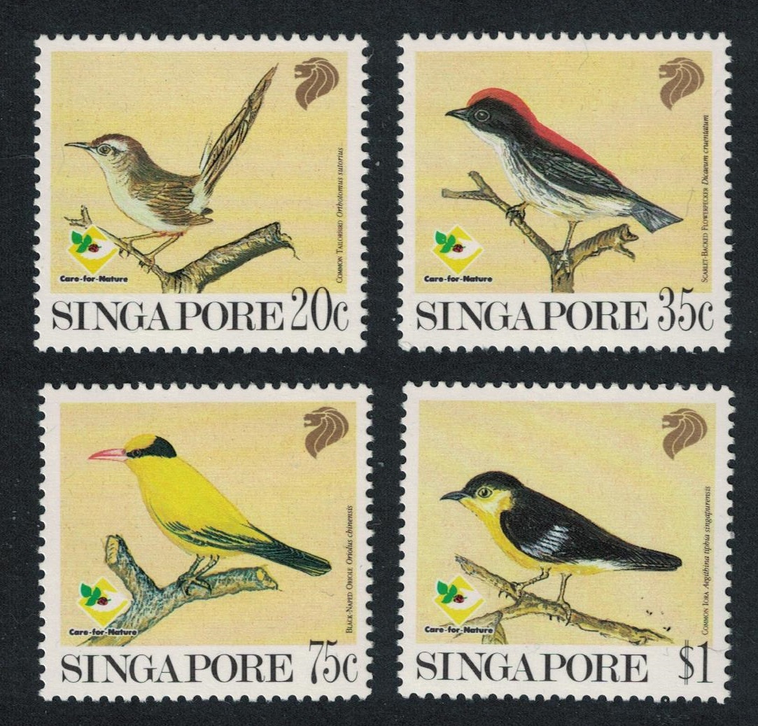 Singapore Oriole Tailorbird Iora Garden Birds 4v 1991 MNH SG#663-666