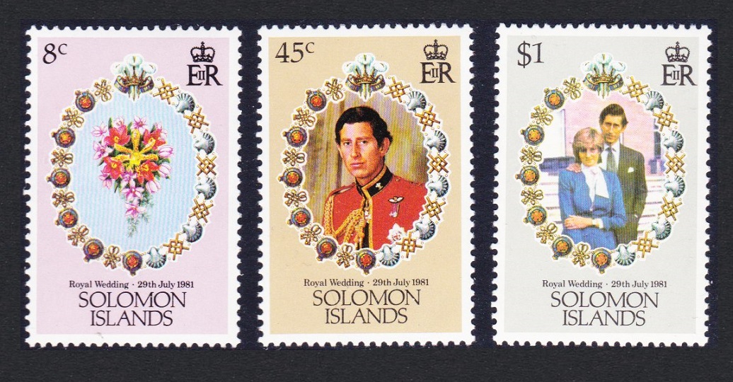 Solomon Islands Royal Wedding 3v 1981 MNH SG#445-447 MI#444-446