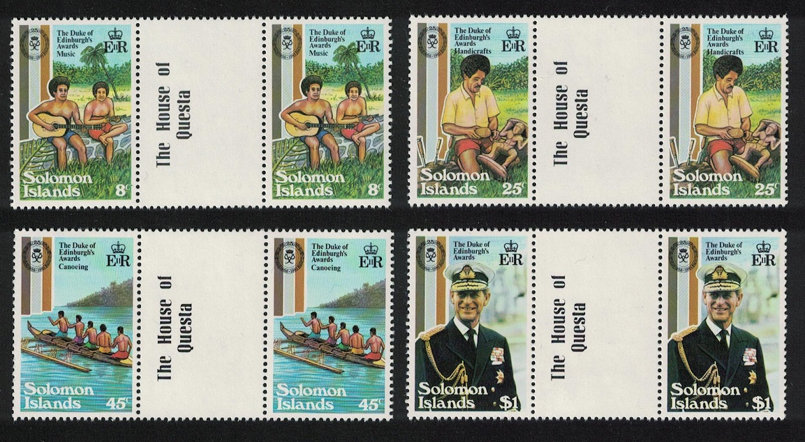 Solomon Islands Music Sculpture Duke of Edinburgh Award 4v Gutter Pairs 1981 MNH SG#448-451