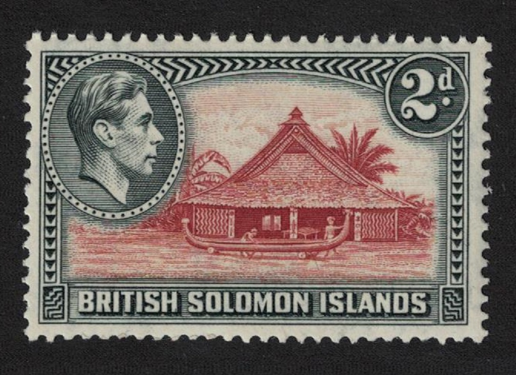 Solomon Islands Canoe house 2d Perf 13½ 1939 MNH SG#63