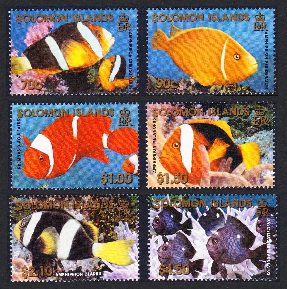 Solomon Islands Reef Fish 6v 2001 MNH SG#996-1001 Sc#921-926