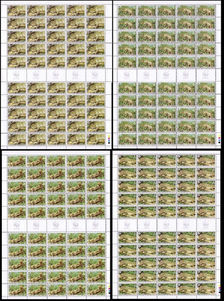 Solomon Islands WWF Prehensile-tailed Skink 4 Full Sheets 50 sets 2005 MNH SG#1162-1165 MI#1282-1285 Sc#1035-1038