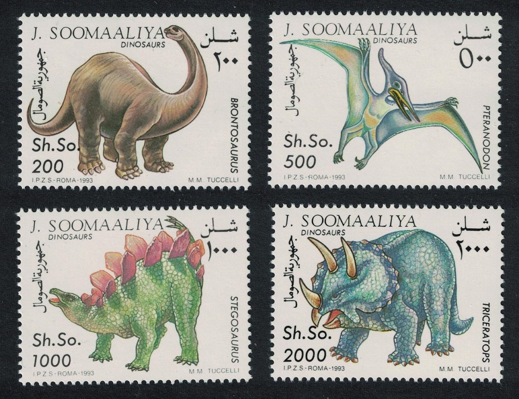 Somalia Dinosaurs Prehistoric Animals 4v 1993 MNH MI#480-483