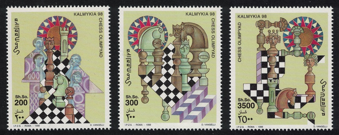 Somalia Chess Olympic Invitation 3v 1998 MNH MI#710-712