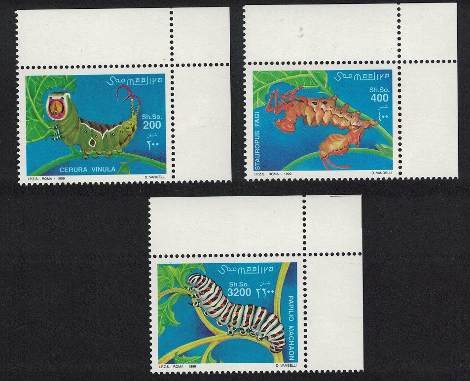 Somalia Caterpillars Corners 1999 MNH MI#754-756