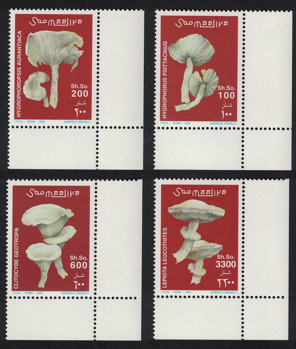 Somalia Mushrooms 4v Corners 2002 MNH MI#962-965