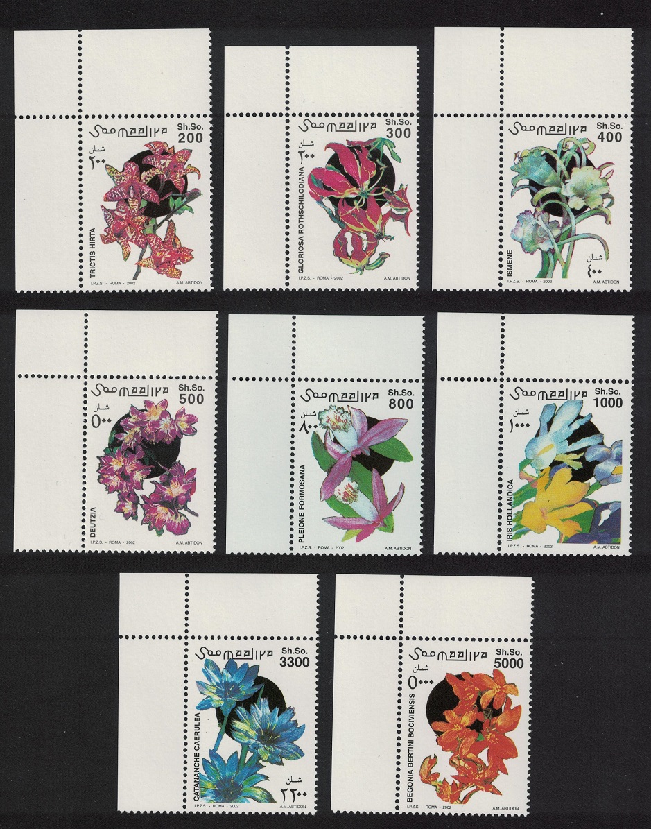 Somalia Flowers 8v Corners 2002 MNH MI#983-990