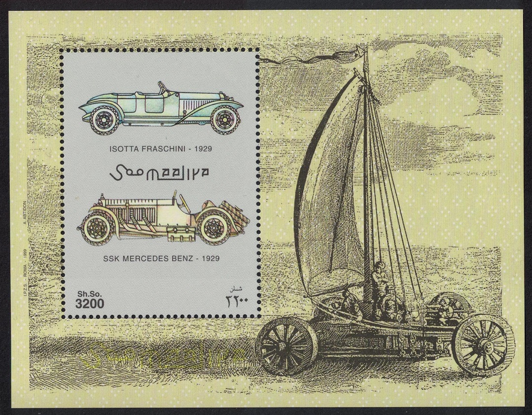 Somalia Historic Motor Vehicles MS 1999 MNH MI#Block 62