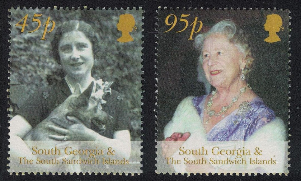 South Georgia Queen Mother Commemoration 2v 2002 MNH SG#348