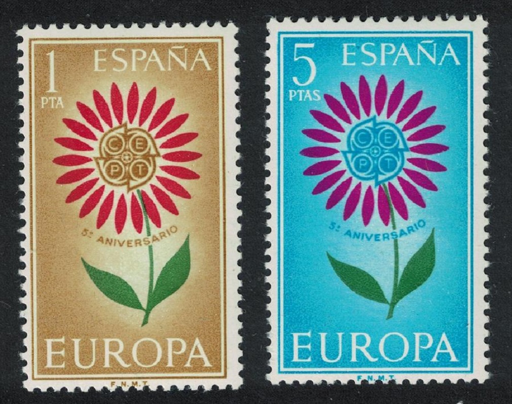 Spain Flower Europa 2v 1964 MNH SG#1674-1675