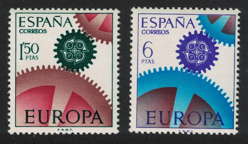 Spain Cogwheels Europa 2v 1967 MNH SG#1853-1854