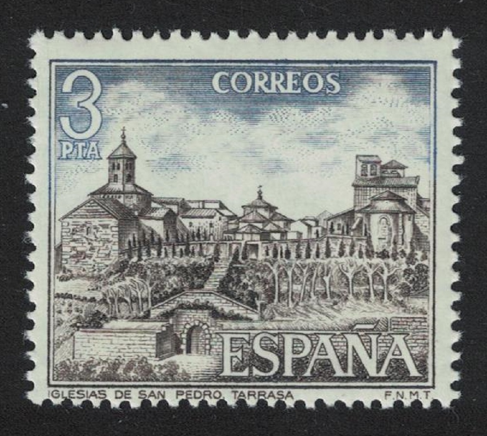 Spain 3p. St. Peter&#39;s Church Tarrasa 3p 1975 MNH SG#2313