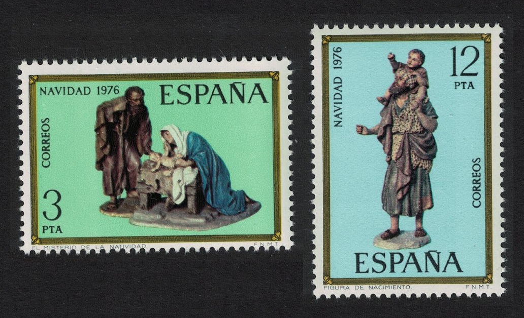 Spain Christmas Statuettes 2v 1976 MNH SG#2428-2429