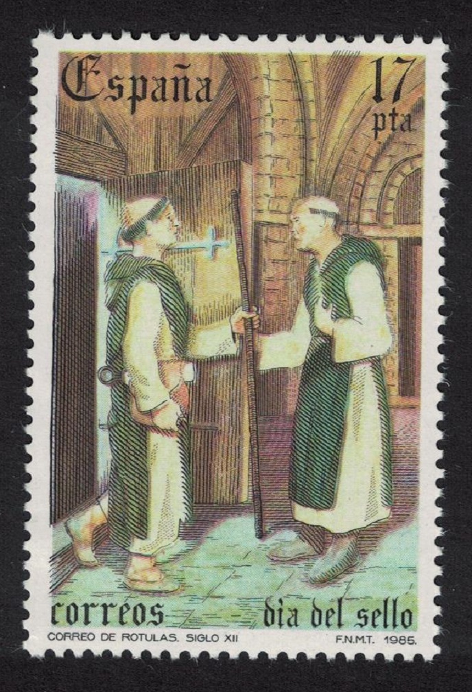 Spain Monk returning with Rotulet to Savigni 1985 MNH SG#2840