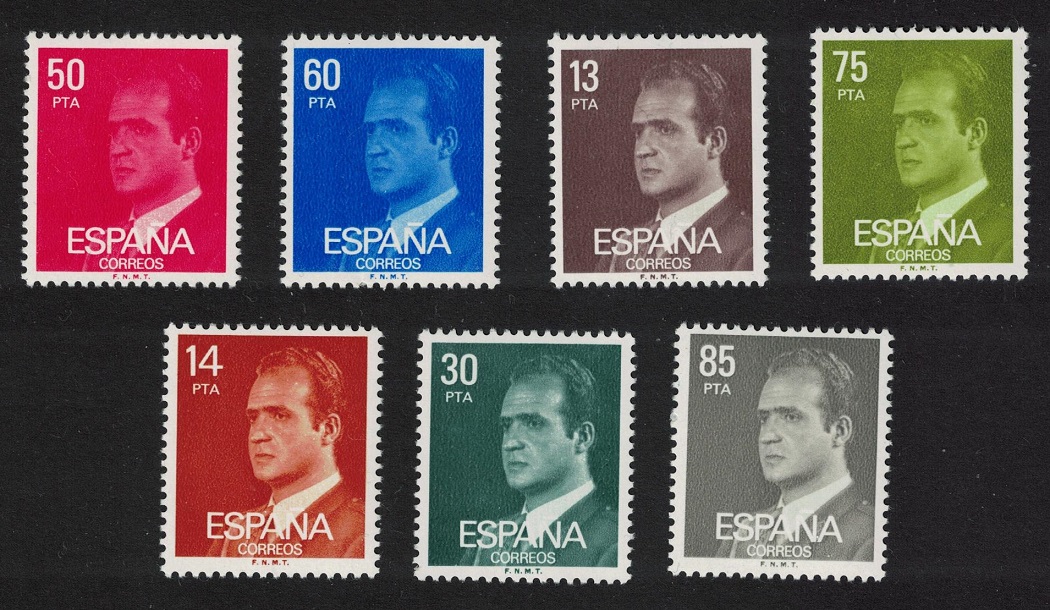 Spain King Juan Carlos I 7v Normal Paper 1976 MNH