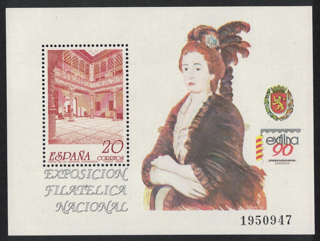 Spain Infanta&#39;s Patio Zaragoza Exfilna 90 MS 1990 MNH SG#MS3069 MI#Block 36