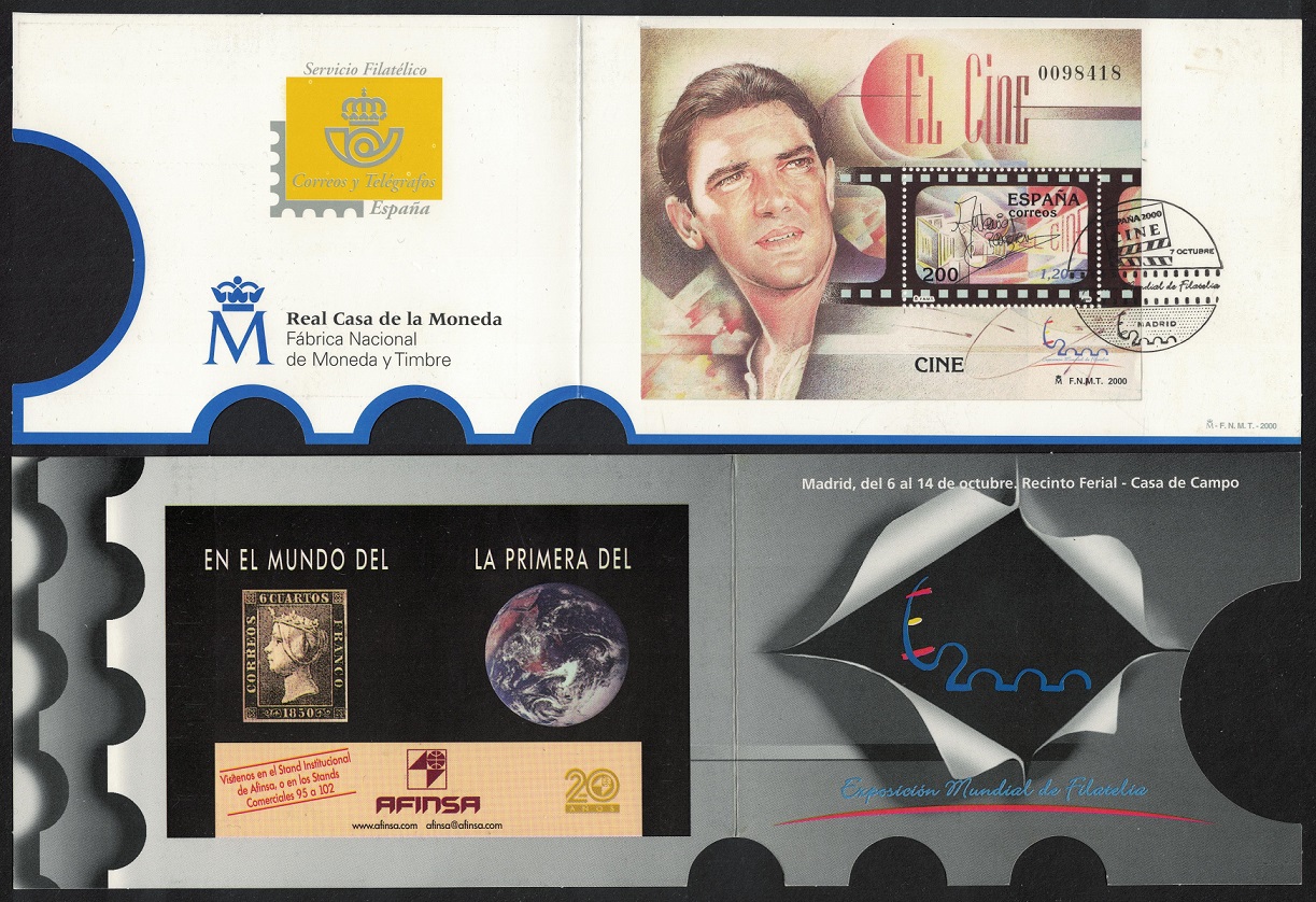 Spain Antonio Banderas Actor MS Pres. Pack 2000 Canc SG#MS3701c MI#Block 88