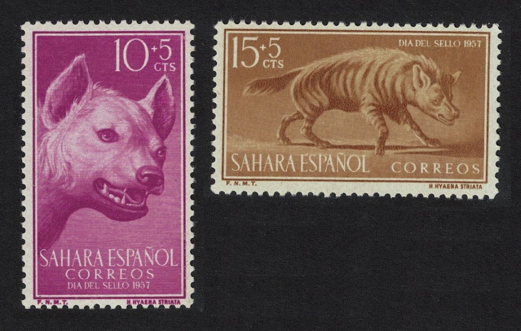 Spanish Sahara Striped Hyena 2v 1957 MNH SG#139-140 MI#173-174 Sc#B43-B44