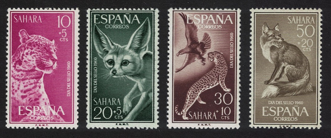 Spanish Sahara Leopard Golden Eagle Fennec Fox 4v 1960 MNH SG#173-176 MI#207-210 Sc#B60-B63