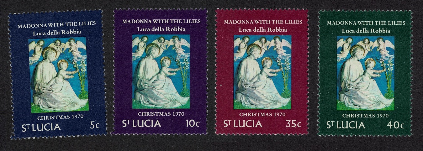 Saint Lucia &#39;Madonna with the Lilies&#39; Christmas 4v 1970 MNH SG#301-304