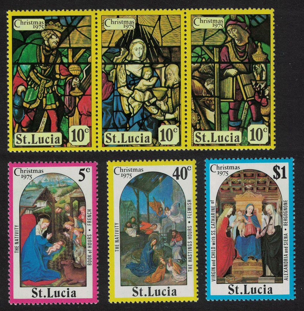 Saint Lucia Paintings Christmas 6v 1975 MNH SG#399-404