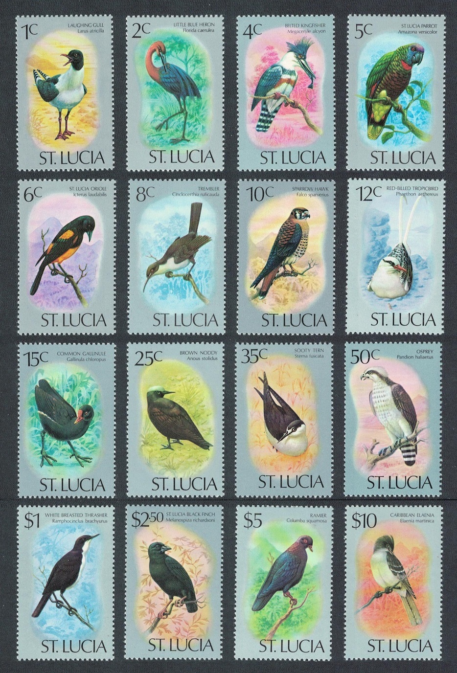 Saint Lucia Birds 16v 1976 MNH SG#415-430