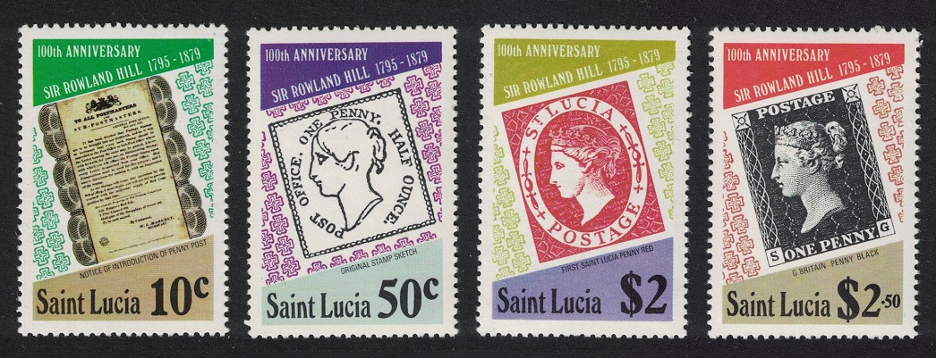 Saint Lucia Death Centenary of Sir Rowland Hill 4v 1979 MNH SG#509-512