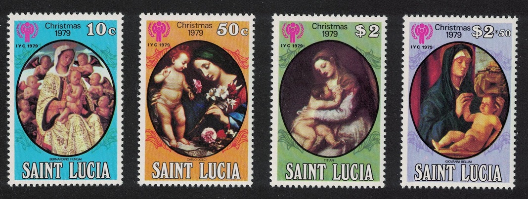 Saint Lucia Christmas Paintings &#39;Madonna and Child&#39; 4v 1979 MNH SG#514-517