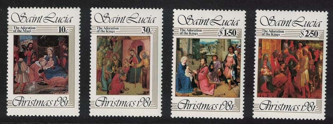 Saint Lucia Christmas Paintings 4v 1981 MNH SG#602-605