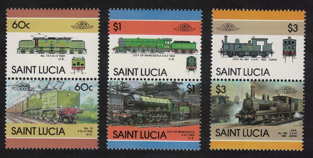 Saint Lucia Railway Locomotives 6v 1986 MNH SG#864=873