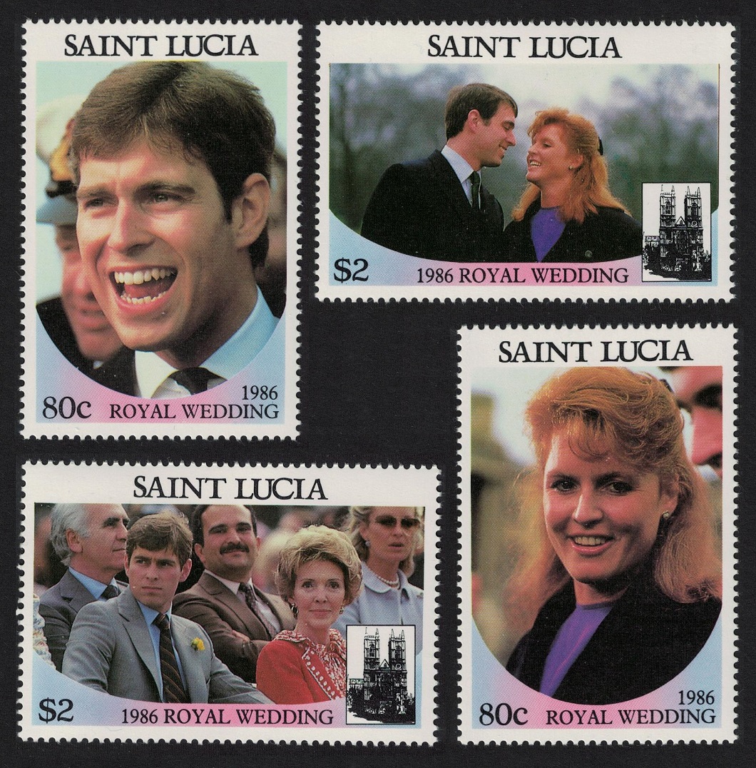 Saint Lucia Prince Andrew Royal Wedding 4v 1986 MNH SG#890-893