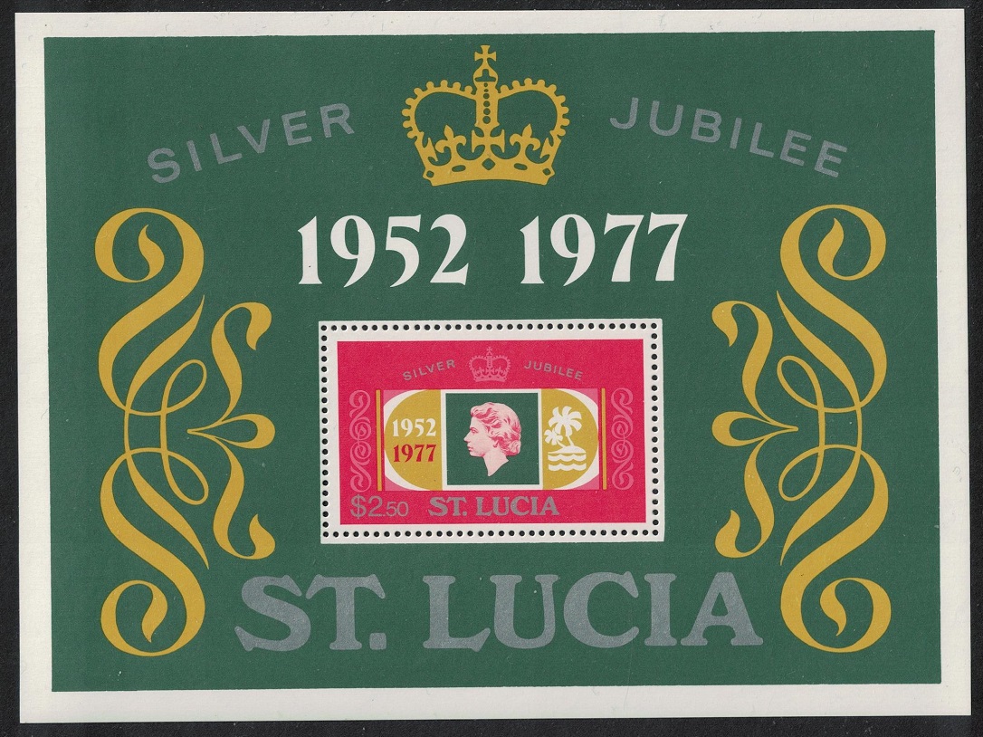 Saint Lucia Silver Jubilee MS 1977 MNH SG#MS447