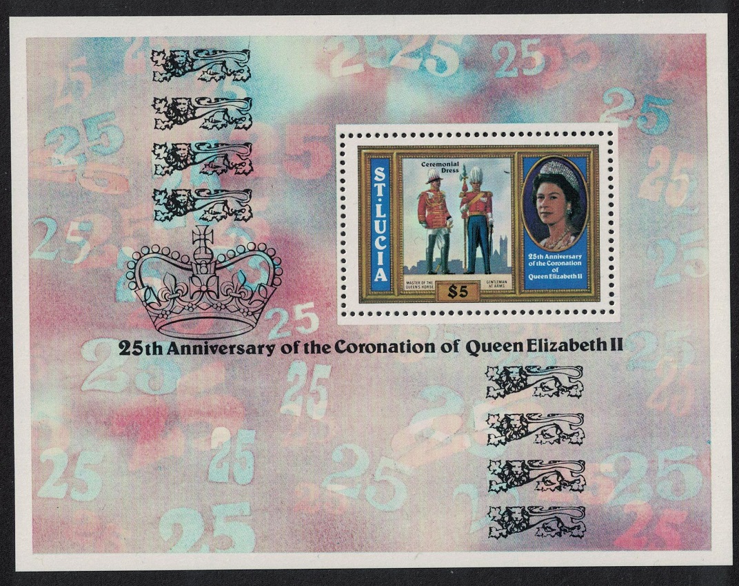 Saint Lucia 25th Anniversary of Coronation MS 1978 MNH SG#MS472