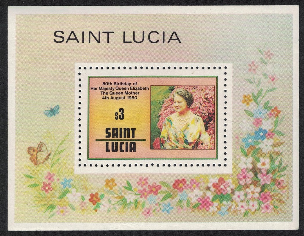 Saint Lucia 80th Birthday of The Queen Mother MS 1980 MNH SG#MS536