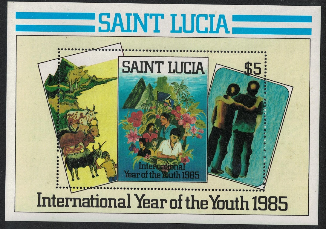 Saint Lucia Paintings by Young Saint Lucians MS 1985 MNH SG#MS845