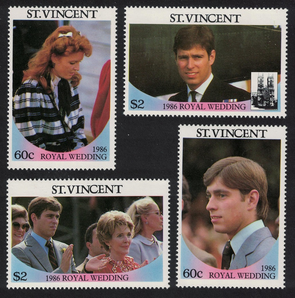 Saint Vincent Royal Wedding Prince Andrew 4v 1986 MNH SG#1009-1012 Sc#958-959